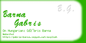 barna gabris business card